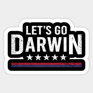 Lets Go Darwin US Flag Vintage - Darwin Day Sticker